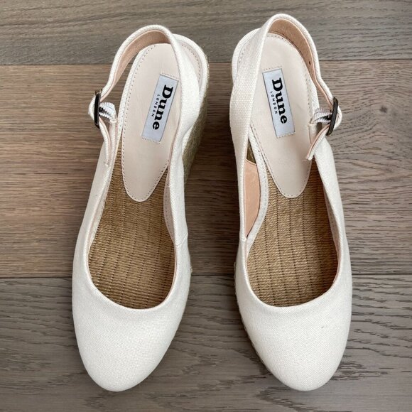 Dune London Karley E Slip On Buckle Close Wedge Espadrille Sandals Cream 40 - Picture 13 of 13